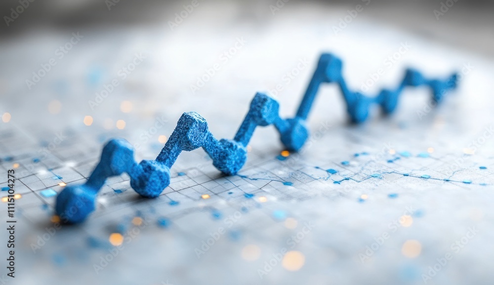 Poster blue graph on abstract chart