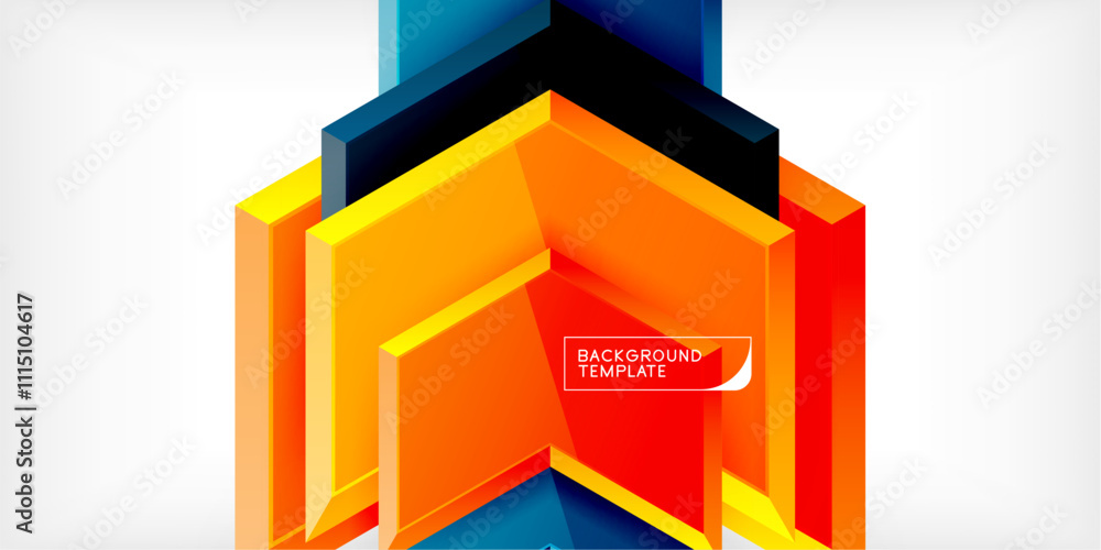 Poster vector 3d arrow techno design template