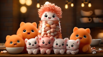 Fototapeta premium figurine of a pig HD 8K wallpaper Stock Photographic Image