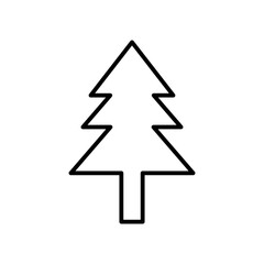 christmas tree line icon