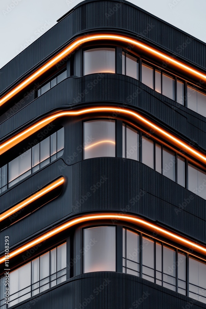 Poster illuminated architectural angles: a striking display of modern design