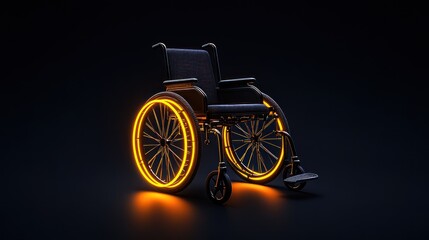 Happy Person Sitting in Wheelchair, Cartoon Style