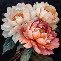 Captivating Oil Paintings of Elegant Floral Bouquets
