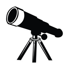 Telescope Silhouette, Vector Silhouette of Telescope, Telescope vector illustration with white background.