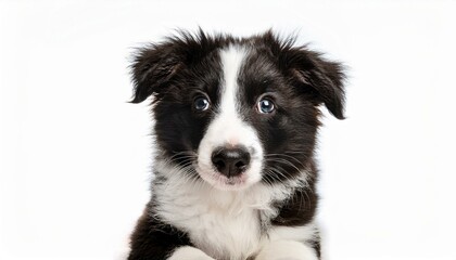 border collie puppy isolated on white background