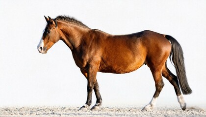 Obraz premium brown horse isolated on white background
