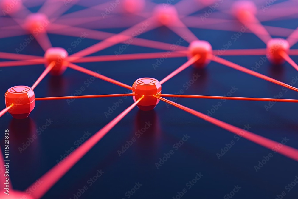 Poster network connections in technology digital environment abstract visualization cyber space macro view 