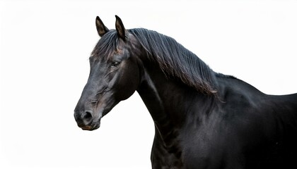Obraz premium black horse isolated on white background