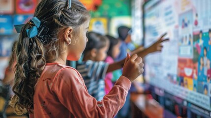 Interactive Whiteboard Zone: A classroom featuring interactive whiteboards, allowing for engaging, hands-on lessons that encourage student participation and active learning.
