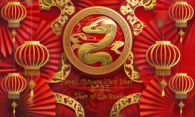 Obraz premium Colorful Chinese New Year banner template design, greeting card, envelops, Chinese New Year concept 