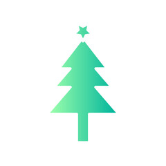 Fototapeta premium christmas tree gradient icon