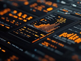 Virtual interface with fluctuating forex rates displayed in glowing numbers, currency exchange, forex market