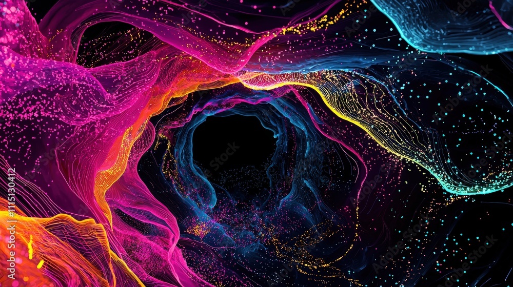 Poster digital future visualization abstract tunnel digital art colorful environment surreal viewpoint inno