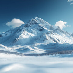 snow covered mountains