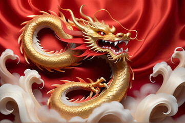 Fototapeta premium An illustration of Chinese New Year, Colorful Chinese New Year banner template design, greeting cards and envelops 