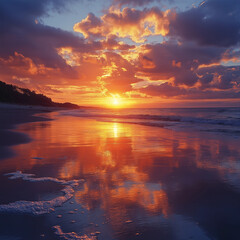 sunset over the sea