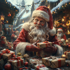 Santa is taking care of presents