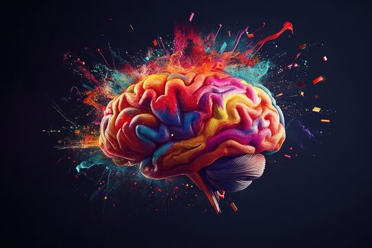 Colorful Brain Exploding With Creative Energy