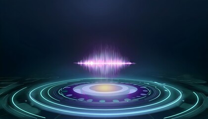 Obraz premium Voice recognition interface, sleek design, 3D illustration, voice, speech, clarity, sound.