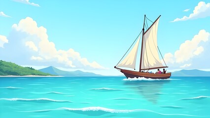 Fototapeta premium Beautiful Sailing Wallpaper and Background