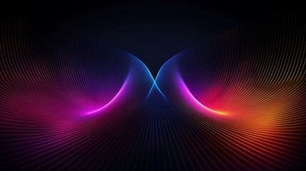 Colorful Glowing Lines Form Abstract Patterns on a Black Background