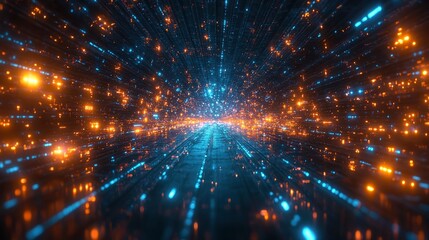 Fototapeta premium Futuristic abstract lights creating a dynamic visual tunnel