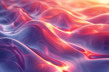 Obraz premium Iridescent Curves: Abstract 3D Render of a Shapely Form