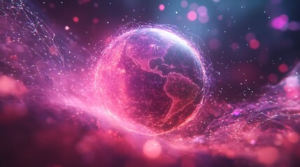 Obraz premium Global connectivity event digital universe abstract visualization