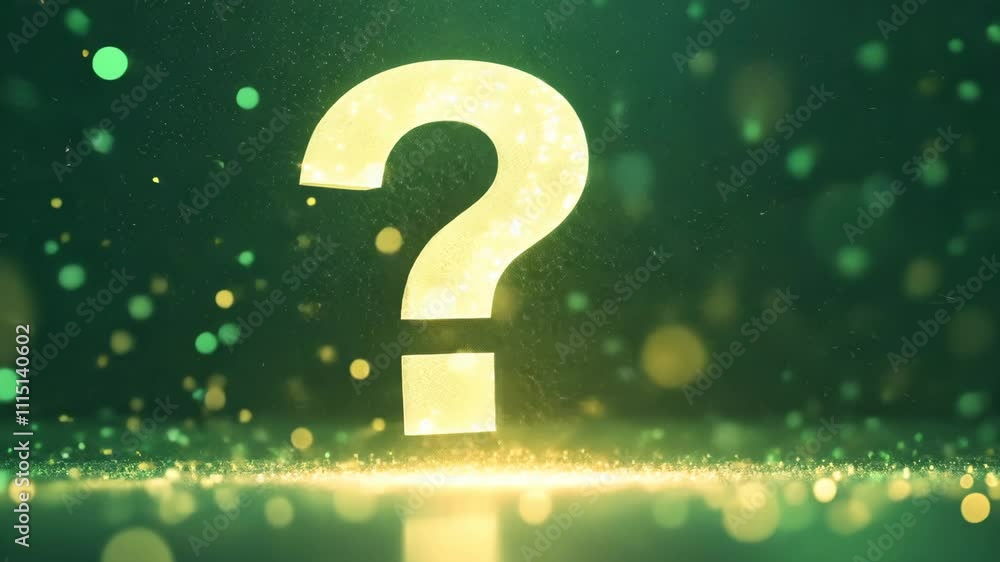 Aufkleber illuminated question mark with bokeh effect on