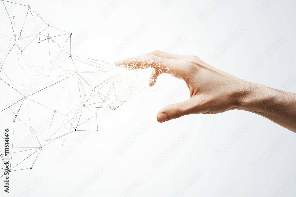 Aufkleber a hand reaching out to another hand, symbolizing connection and unity
