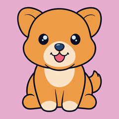 Obraz premium Cute Baby Teddy Bear Dog Sitting Vector Illustration Design 