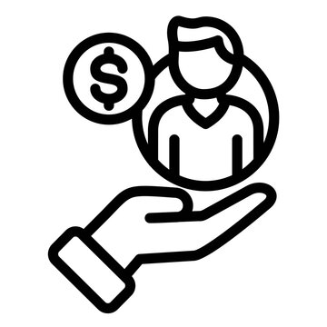 hand holding person with dollar sign clip art preview