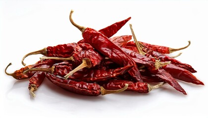 Fototapeta premium dry red chili peppers isolated on white background