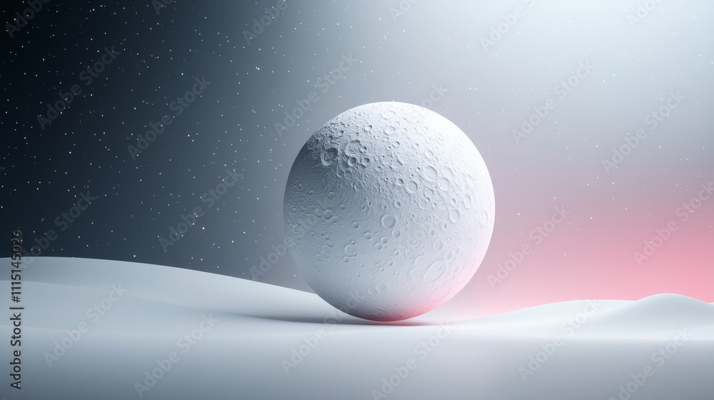 Poster 3d representation of a moon on an empty space background