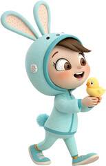 Fototapeta premium Adorable girls celebrate vibrant Easter festival.