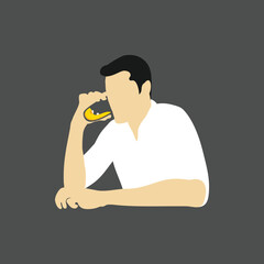 man with beer man vector person illustration man logo design