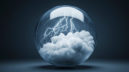 Lightning storm captured in a glass sphere
