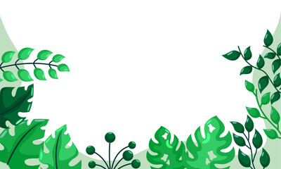 nature background with tropical leaf border