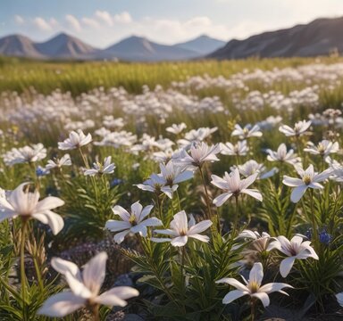 Fallugia paradoxa flowers blooming on the prairie , flowers, fields