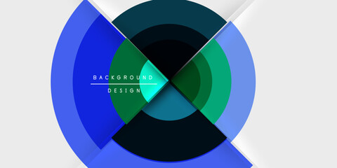 Obraz premium Circle and semi circle geometric background. Vector Illustration For Wallpaper, Banner, Background, Card, Book Illustration, landing page