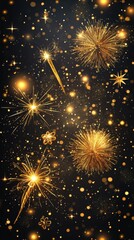 Celebratory fireworks display night sky digital illustration festive atmosphere aerial view joyful concept for celebrations