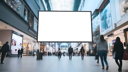 Blank Digital Billboard in Shopping Mall