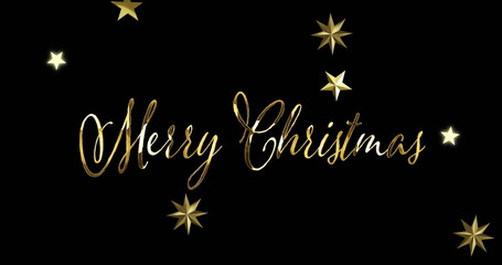 Image of christmas greetings text and decorations on black background