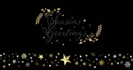 Image of christmas greetings text and decorations © vectorfusionart