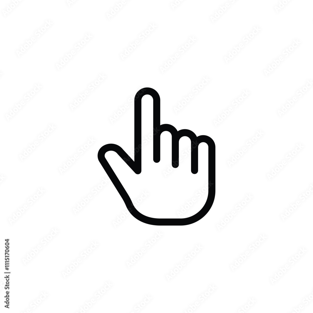 Poster pointing hand clicks icon. hand cursor click icon