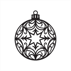 Fototapeta premium Christmas ball silhouette vector icon design whit a white background.