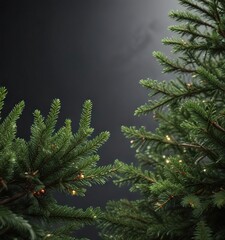 Obraz premium Pine Needles and Branches of a Christmas Tree, branches, detailed