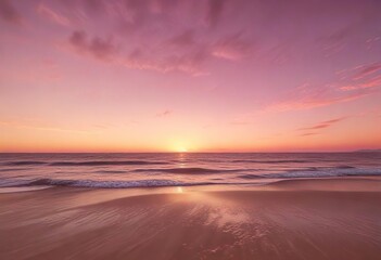 Soft orange hues with deep pink undertones at the horizon, depth of field blur , warm colors