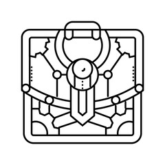 leather accessories steampunk vintage line icon vector. leather accessories steampunk vintage sign. isolated contour symbol black illustration