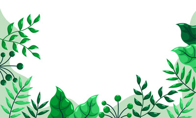 nature background with tropical leaf border

